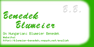 benedek blumeier business card